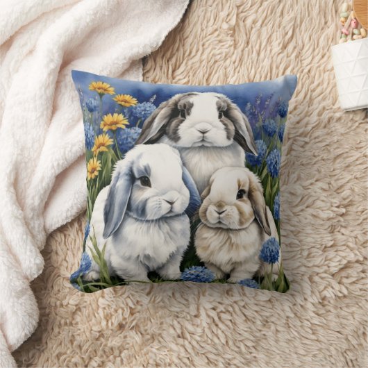 Coussin Trois petits lapins de lop (Couverture)