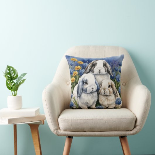 Coussin Trois petits lapins de lop (Chaise)