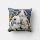 Coussin Trois petits lapins de lop (Recto)