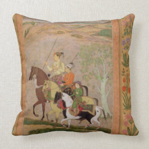 Coussin Trois princes Going Hunting, c.1635 (gouache sur