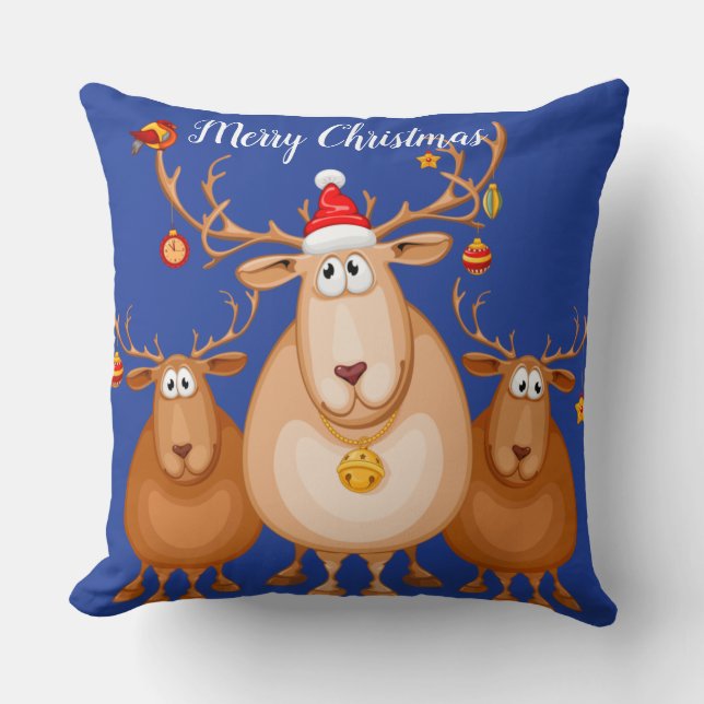 Coussin Trois rennes mignons Jeu d'oreiller (Recto)