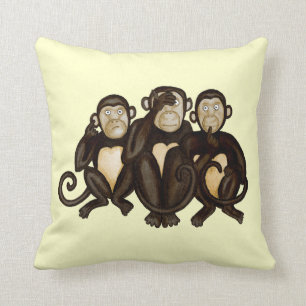 Coussin Trois singes sages