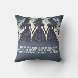 Coussin Trois Sorcières à la Fête d'Halloween étoilée de N