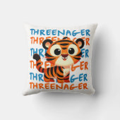 Coussin Trois Tiger Boy 3e fête d'anniversaire (Verso)