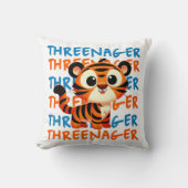 Coussin Trois Tiger Boy 3e fête d'anniversaire (Recto)