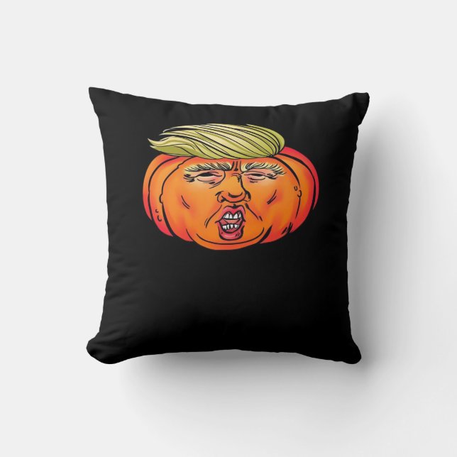 Coussin Trompette Ou Trahison Anti Halloween Citrouille Tr (Recto)