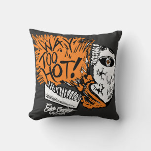 Coussin TROP CHAUD ! crâne dessin animé