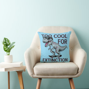 Coussin Trop Cool Pour L'Extinction T-Rex Skater - Dino Dr