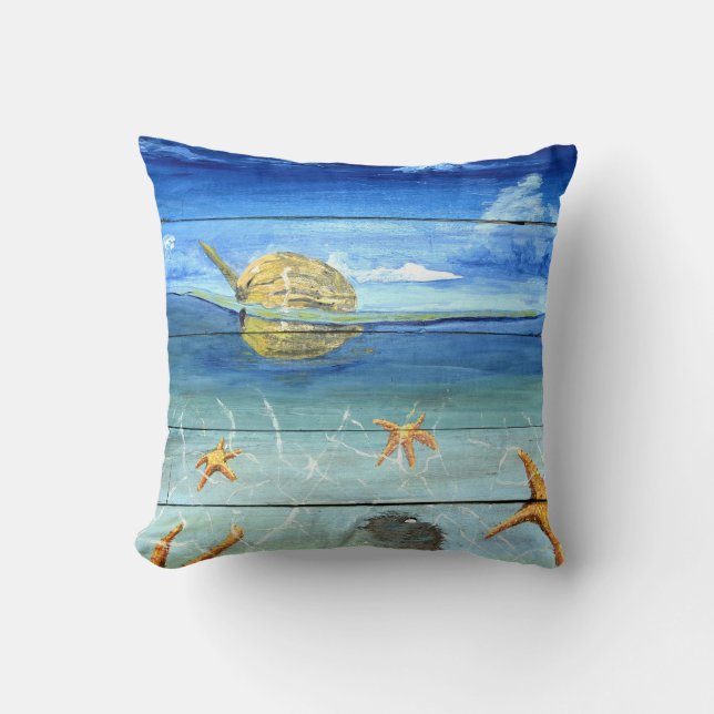 Coussin tropical 16" de StarfishThrow x 16" (Recto)