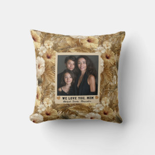 Coussin Tropical Botanique Bonne Fête Maman Jour de la Fêt