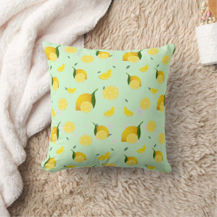 Coussin Tropical coloré Citrus SUMMER Orange lemon Slice