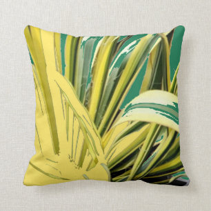 Coussin tropical de feuillage par des beaux-arts