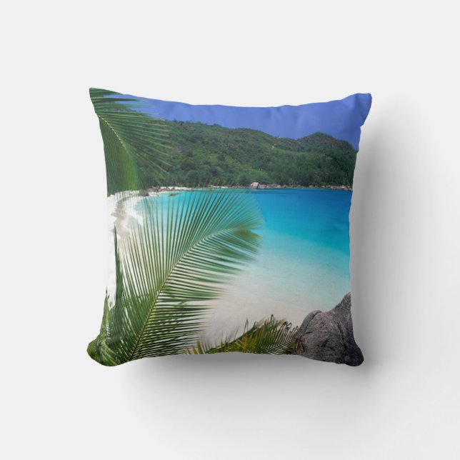 Coussin tropical de plage de paradis (Recto)