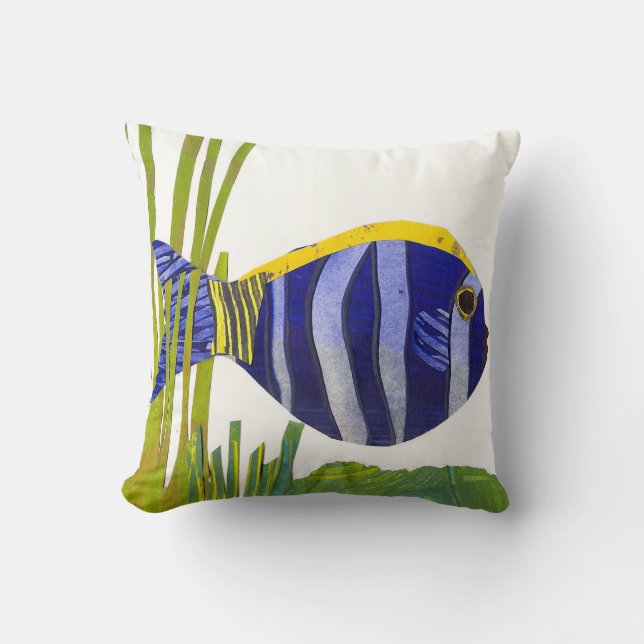 Coussin tropical de poissons - pourpre (Recto)