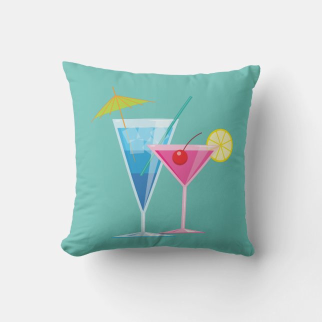 Coussin tropical d'été de cocktails sur la (Recto)