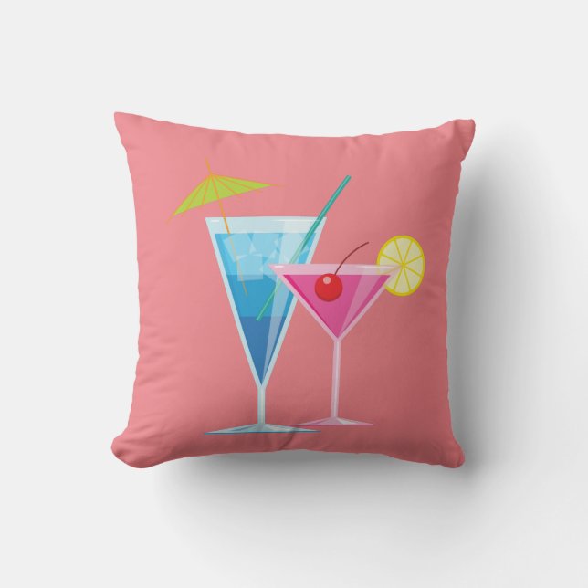 Coussin tropical d'été de cocktails sur le corail (Recto)