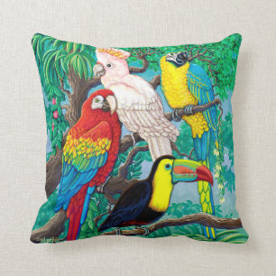 Coussin tropical d'oiseaux