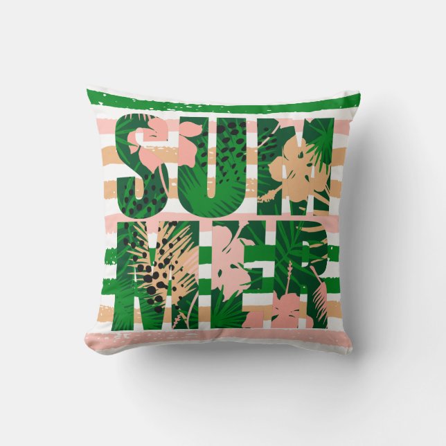 Coussin Tropical Fun Summer Stripes (Recto)