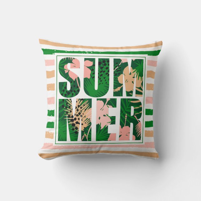 Coussin Tropical Fun Summer Stripes (Recto)