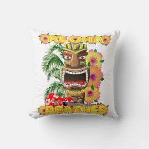 Coussin Tropical Funny Plages Aloha Hawaiian Tiki