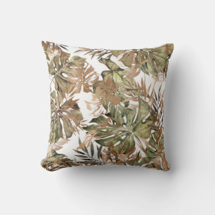Coussin Tropical Gold Feuilles Floral sans joint
