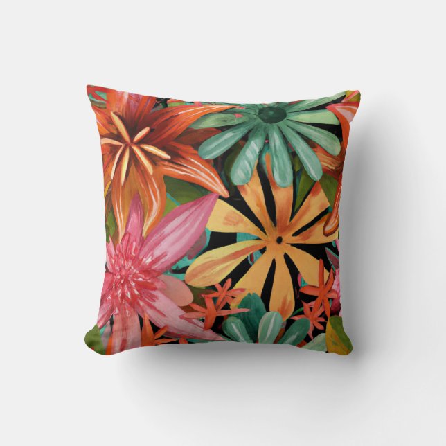 Coussin tropical/hawaïen/floral/fleur (Recto)