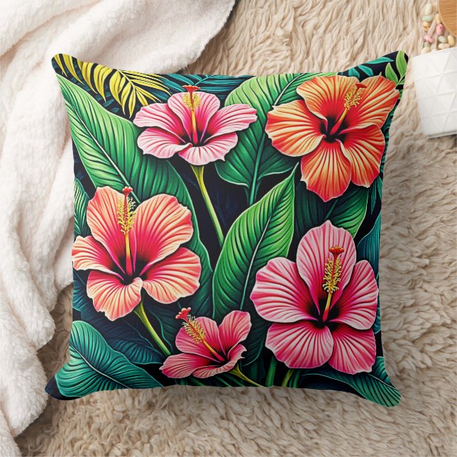Coussin Tropical Hibiscus Bloom Artistry (Couverture)
