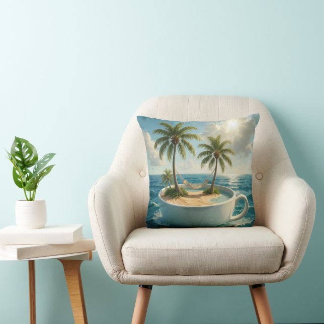 Coussin Tropical Island With Hammock in a Teacup (Chaise)