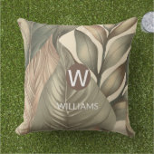 Coussin Tropical Monogramme de Nom (Herbe)