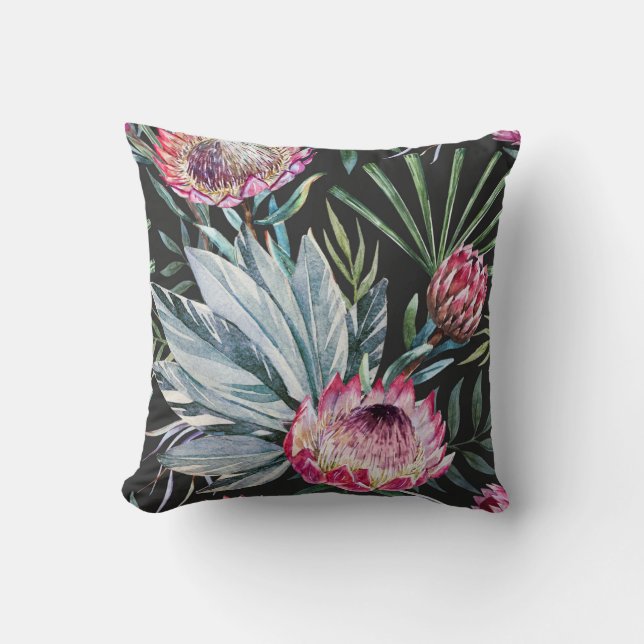 Coussin tropical (noir) (Recto)
