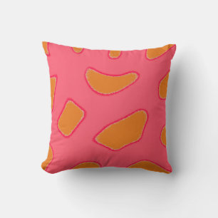 Coussin Tropical orange et rouge rose