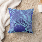 Coussin Tropical Palm Leaf Classic Blue Beach House (Couverture)