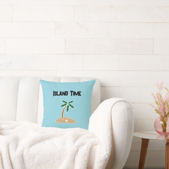 Coussin Tropical Palm Tree Island Getaway Cartoon Design (Canapé)