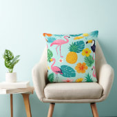 Coussin Tropical Paradise Pattern - Flamingos Hibiscus Mon (Chaise)