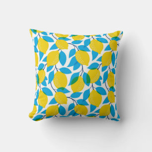 Coussin Tropical sans couture avec citrons jaunes