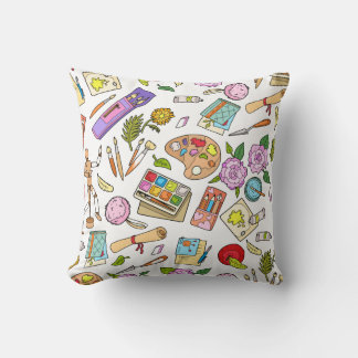 Coussin Trousses de peinture et d'impression de brosses La