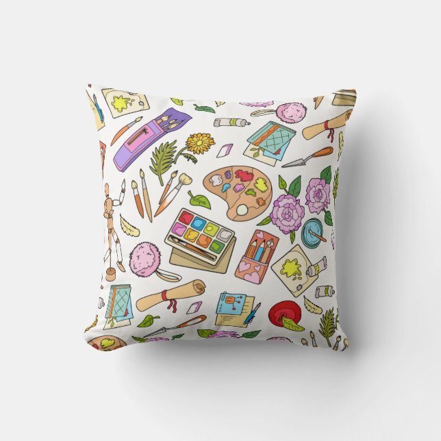 Coussin Trousses de peinture et d'impression de brosses La (Recto)