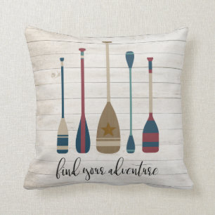 Coussin Trouvez votre aventure Coastal Beach Lake Oars