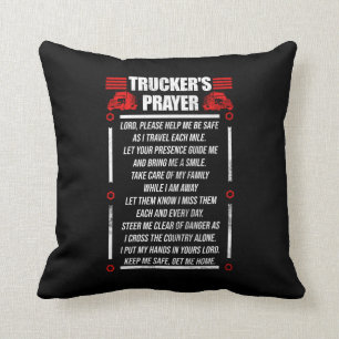 Coussin Trucker Truck Driver Trucker's Prayer Dieu Foi