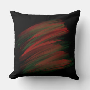 Coussin Trucs de pinceau rouge et vert
