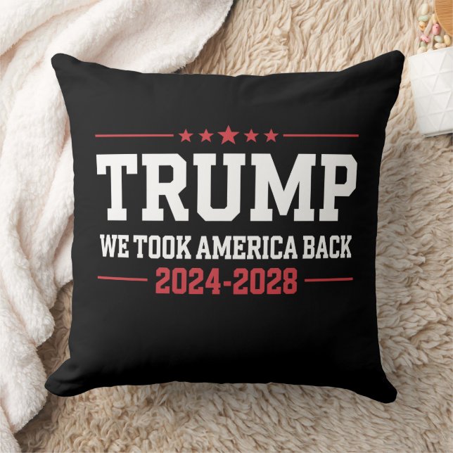 Coussin Trump 2024 Nous avons ramené l'Amérique 47 États-U (Couverture)