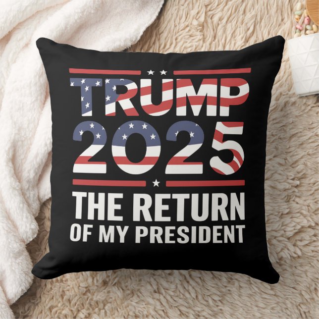 Coussin Trump 2025 Le retour de mon président 47e États-Un (Couverture)