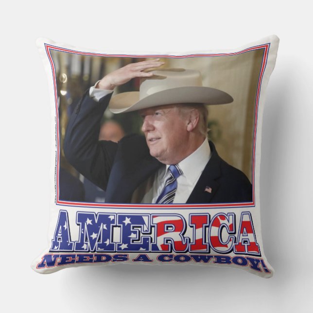 COUSSIN TRUMP-AMÉRIQUE-COWBOY (Recto)