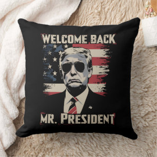 Coussin Trump Bienvenue Monsieur le Président 47e US Vinta