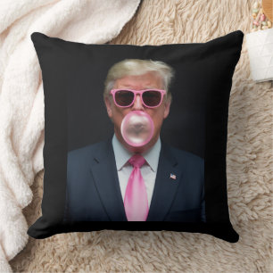 Coussin Trump Bubble Gum Rose Président 47 États-Unis