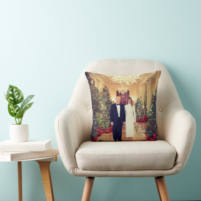 Coussin Trump Président des États-Unis Noël à la Maison Bl (Chaise)