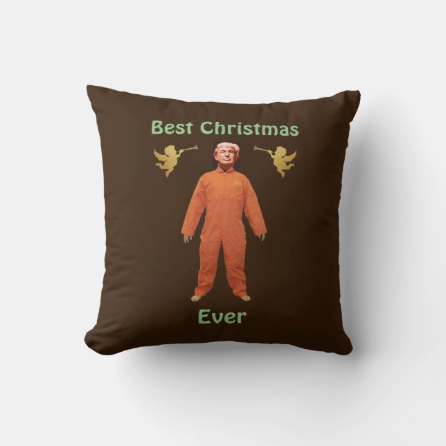Coussin Trump Prisonnier Jetant l'oreiller (Recto)