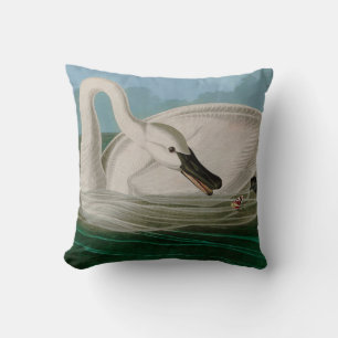 Coussin Trumpeter Swan Birds of America Audubon Print