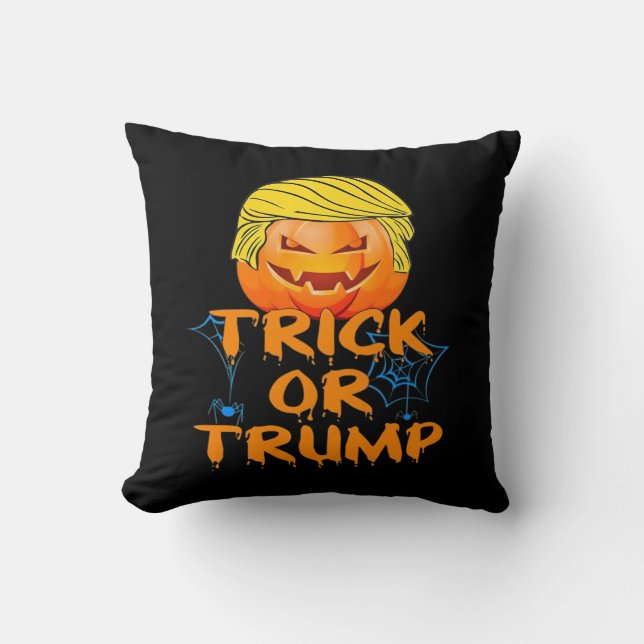 Coussin Trumpkin Drôle Design Pour Halloween (Recto)
