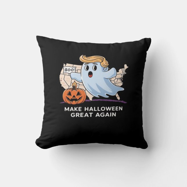 Coussin Trumpkin Funny Halloween Boo - Make Halloween Grea (Recto)